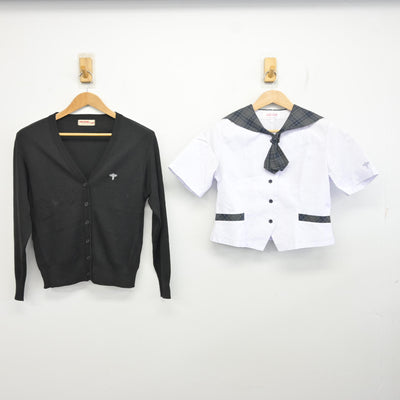 【中古】大阪府 扇町総合高等学校 女子制服 2点 (ニット・セーラー服) sf094984