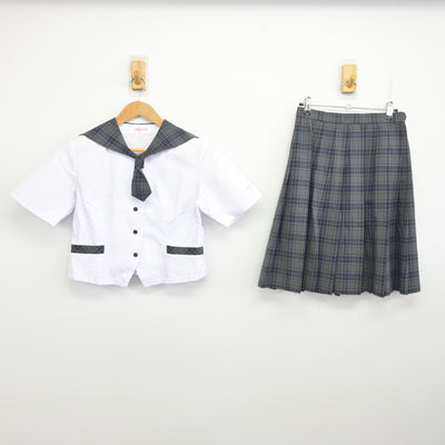【中古】大阪府 扇町総合高等学校 女子制服 2点 (セーラー服・スカート) sf094985