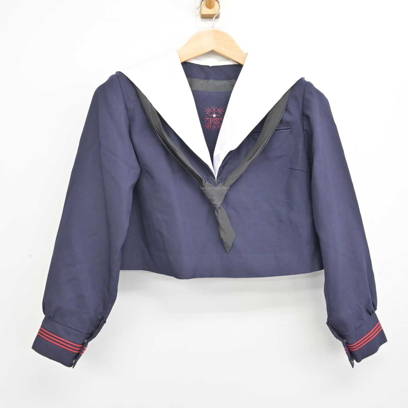 【中古】大阪府 プール学院中学校・高等学校  女子制服 2点 (セーラー服・スカート) sf095017
