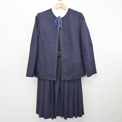 【中古】千葉県 葛飾中学校 女子制服 4点 (ブレザー・シャツ・ジャンパースカート) sf095112