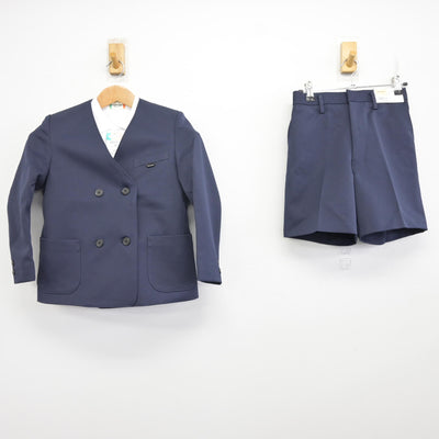 【中古】熊本県 本渡北小学校 男子制服 3点 (ブレザー・シャツ・ズボン) sf095140