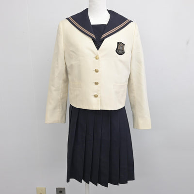 【中古】岡山県 岡山南高等学校 女子制服 3点 (ブレザー・セーラー服・スカート) sf095194