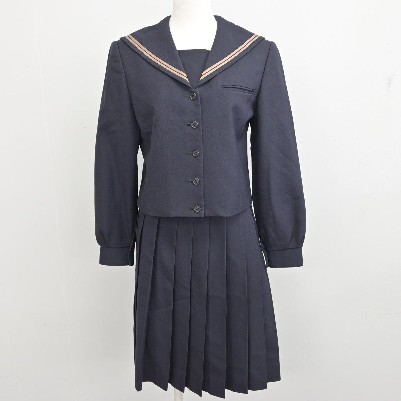 【中古】岡山県 岡山南高等学校 女子制服 3点 (ブレザー・セーラー服・スカート) sf095194