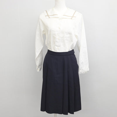 【中古】岡山県 岡山南高等学校 女子制服 3点 (ブラウス・ブラウス・スカート) sf095195