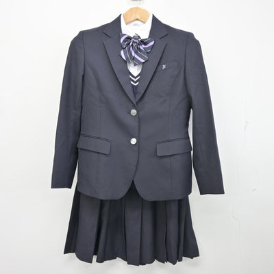 【中古】岐阜県 多治見西高等学校 女子制服 5点 (ブレザー・ニット・シャツ・スカート) sf095310