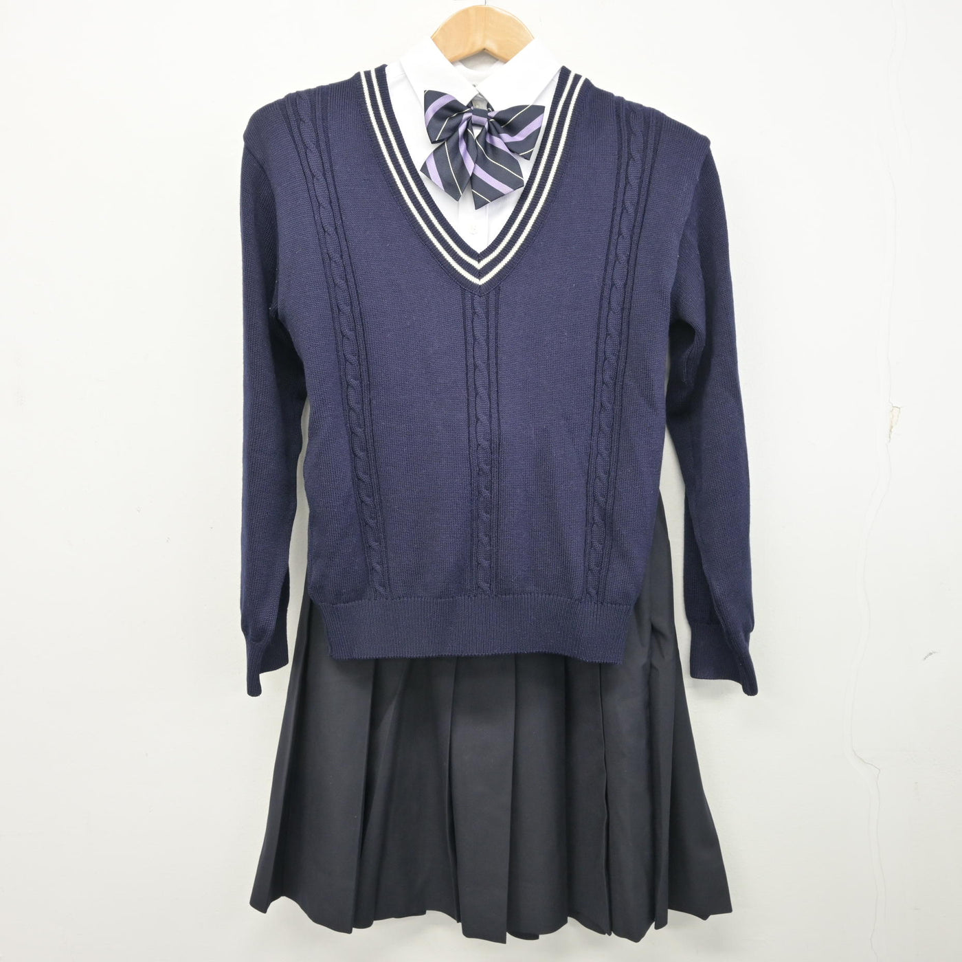【中古】岐阜県 多治見西高等学校 女子制服 5点 (ブレザー・ニット・シャツ・スカート) sf095310