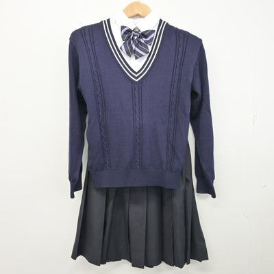 【中古】岐阜県 多治見西高等学校 女子制服 5点 (ブレザー・ニット・シャツ・スカート) sf095310
