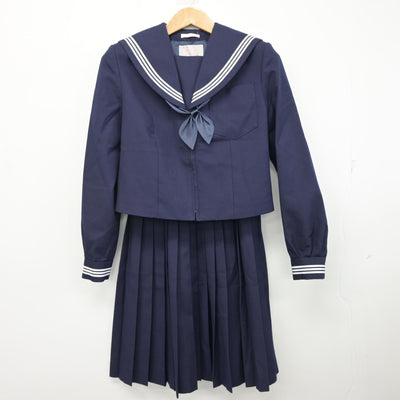 【中古】和歌山県 吉備中学校 女子制服 4点 (セーラー服・スカート) sf095321