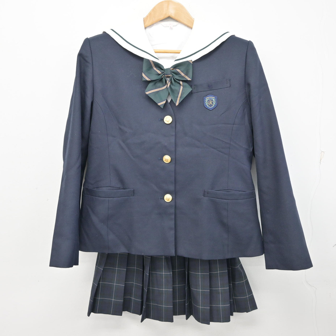 中古】岡山県 倉敷工業高等学校 女子制服 4点 (ブレザー・ブラウス