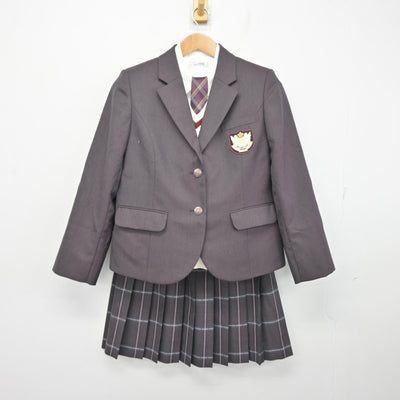 【中古】秋田県 令和高等学校 女子制服 5点 (ブレザー・ニットベスト・シャツ・スカート) sf095389