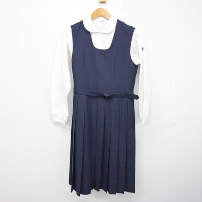【中古】佐賀県 城北中学校 女子制服 2点 (ブラウス・ジャンパースカート) sf095398