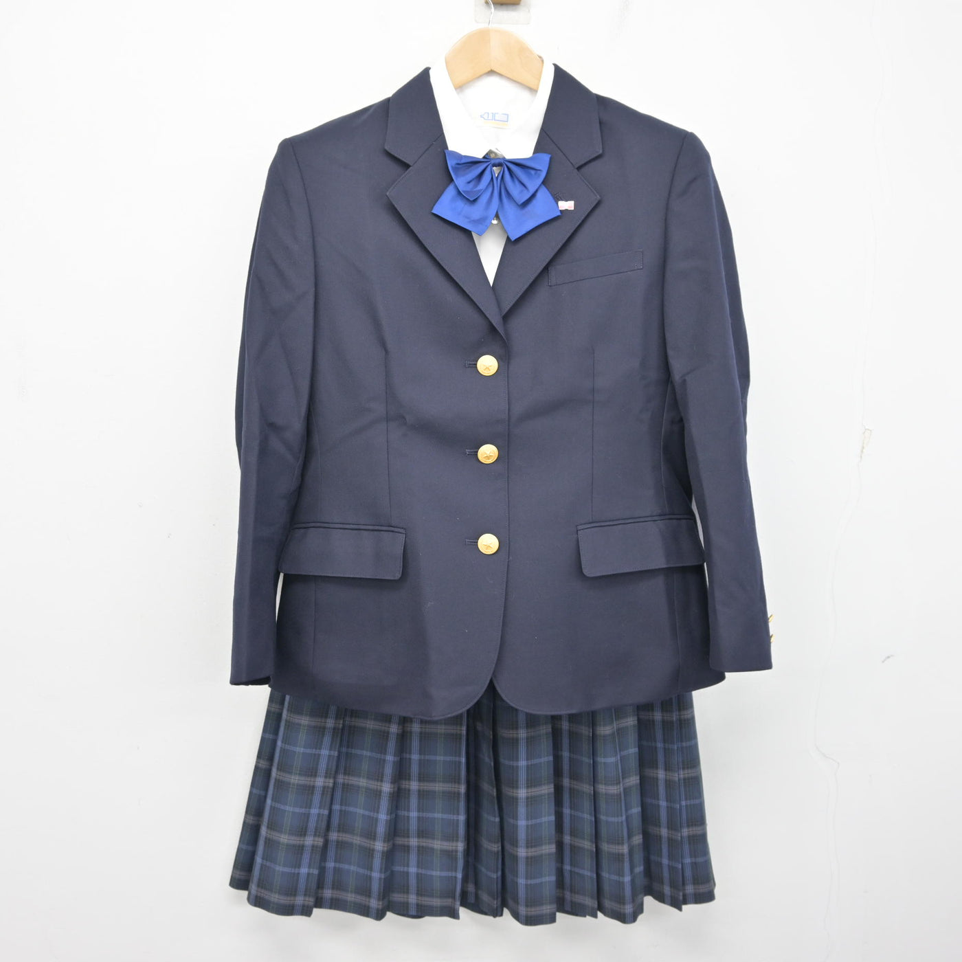 【中古】北海道 北海高等学校 女子制服 5点 (ブレザー・シャツ・スカート) sf095418