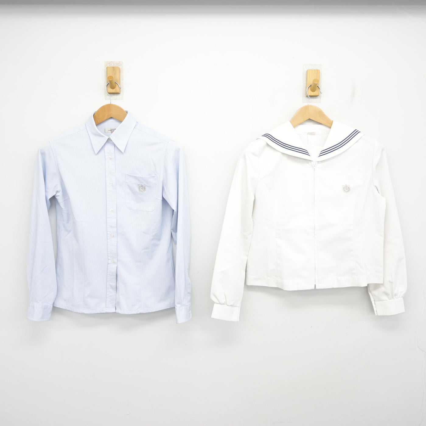 【中古】北海道 札幌英藍高等学校 女子制服 2点 (セーラー服・シャツ) sf095424
