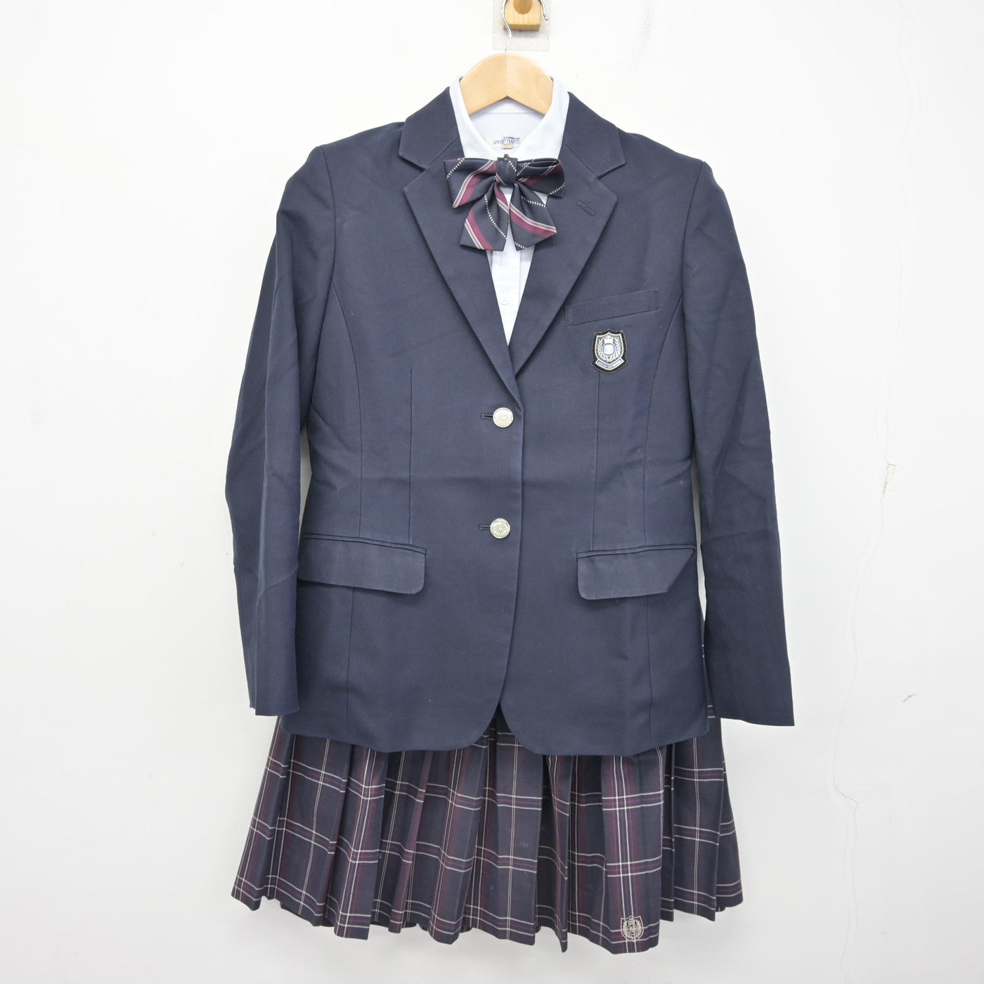 【中古】北海道 札幌英藍高等学校 女子制服 4点 (ブレザー・シャツ・スカート) sf095427