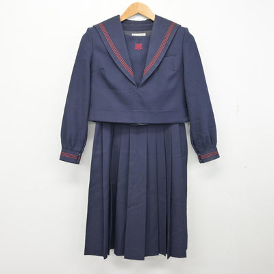【中古】福岡県 霧ヶ丘中学校 女子制服 2点 (セーラー服・ジャンパースカート) sf095445