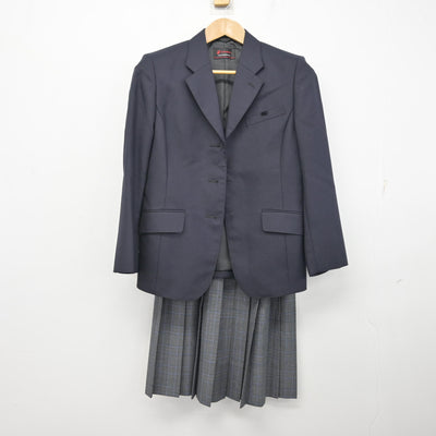 【中古】福岡県 福岡市内中学標準服 女子制服 3点 (ブレザー・スカート) sf095446