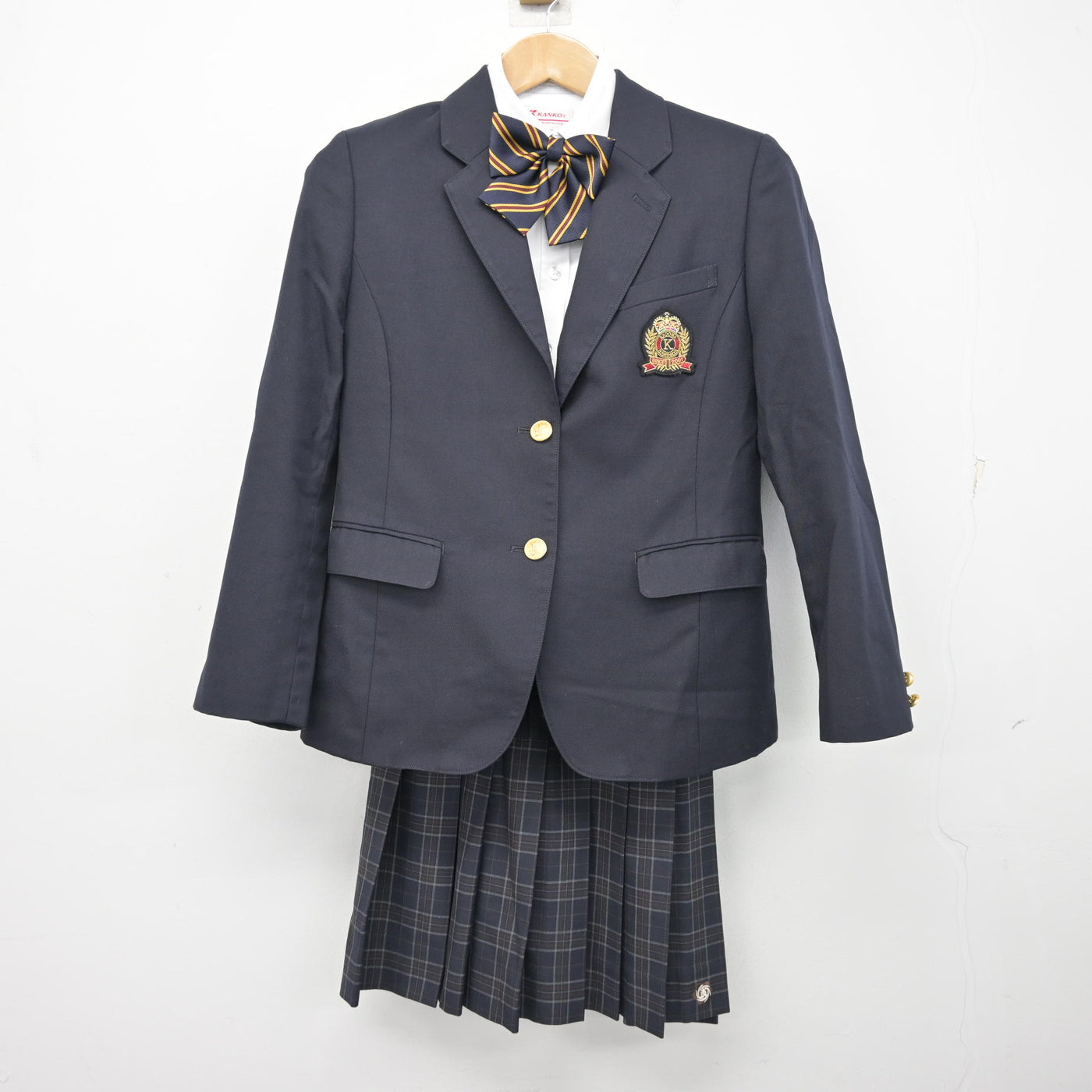 【中古】大阪府 門真なみはや高等学校 女子制服 4点 (ブレザー・シャツ・スカート) sf095460