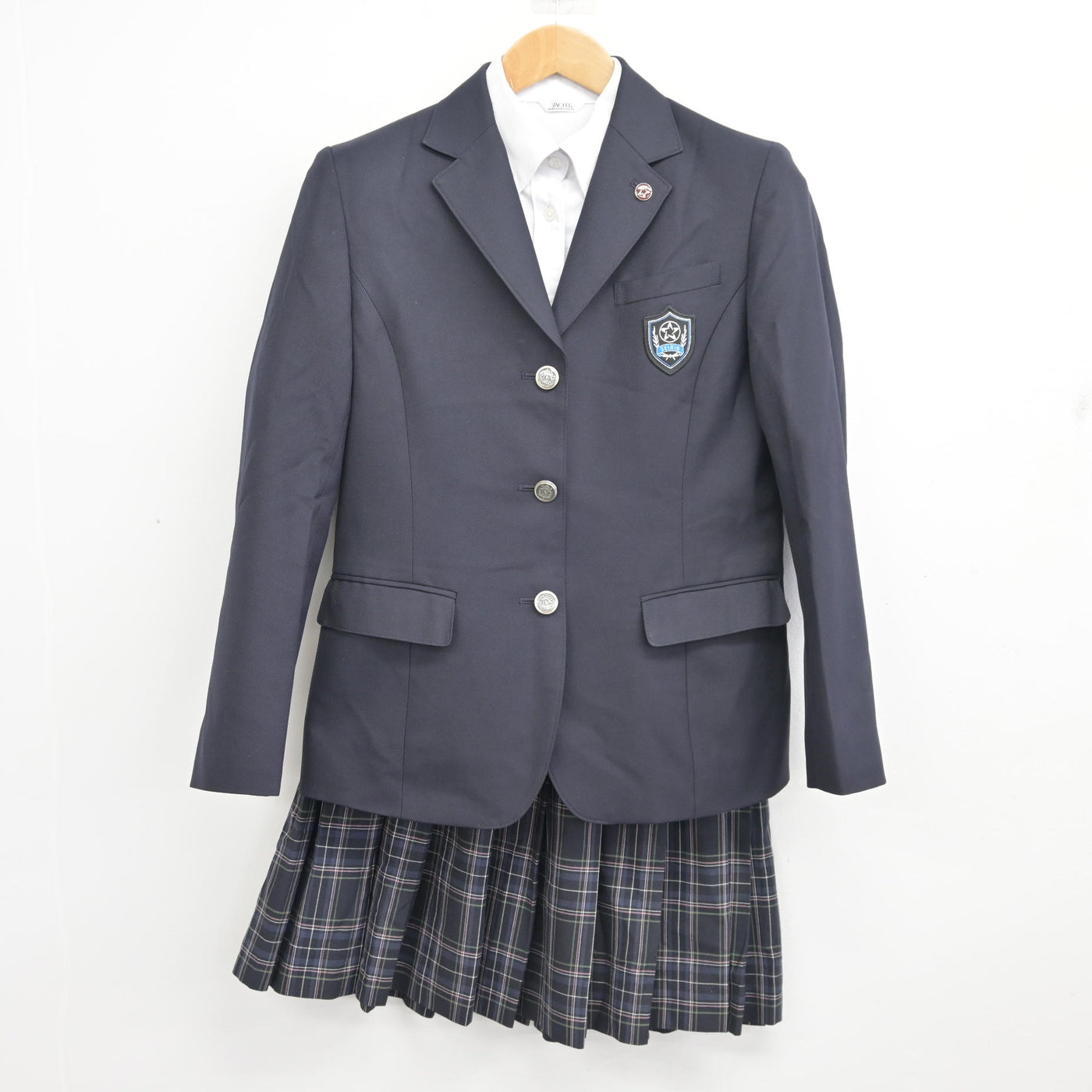 中古】福岡県 星琳高等学校 女子制服 4点 (ブレザー・シャツ・スカート 