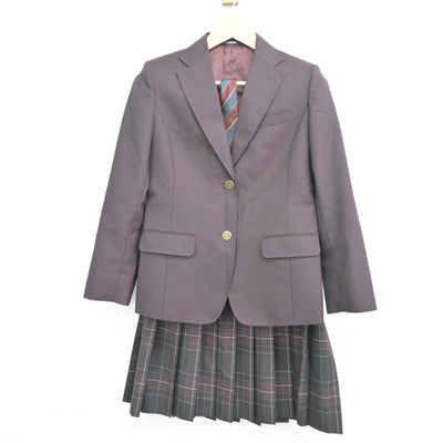 【中古】北海道 旭川明成高等学校 女子制服 3点 (ブレザー・スカート) sf095662