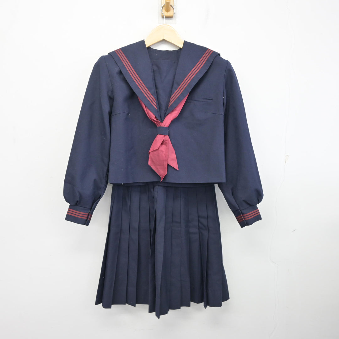 中古】滋賀県 水口中学校 女子制服 3点 (セーラー服・スカート