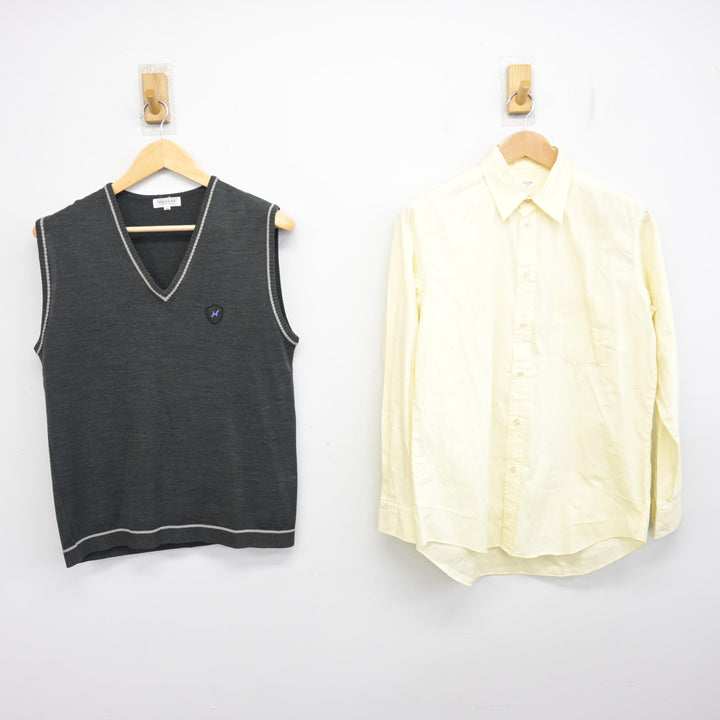 中古】東京都 八王子学園八王子高等学校 男子制服 3点 (ニットベスト