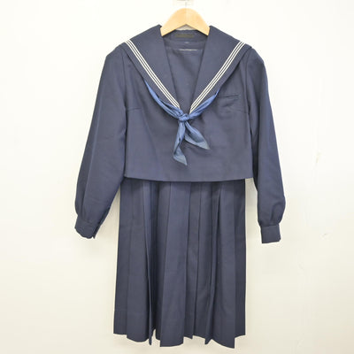 【中古】福岡県 田隈中学校 女子制服 3点 (セーラー服・ジャンパースカート) sf096401