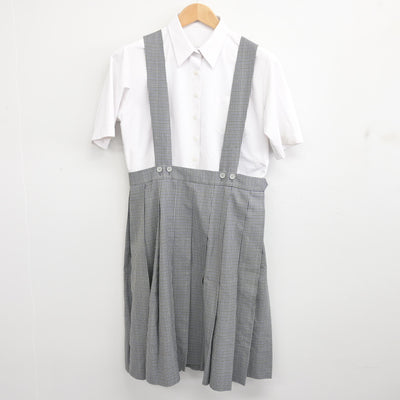 【中古】福岡県 古賀中学校/旧制服 女子制服 2点 (ブラウス・ジャンパースカート) sf096415