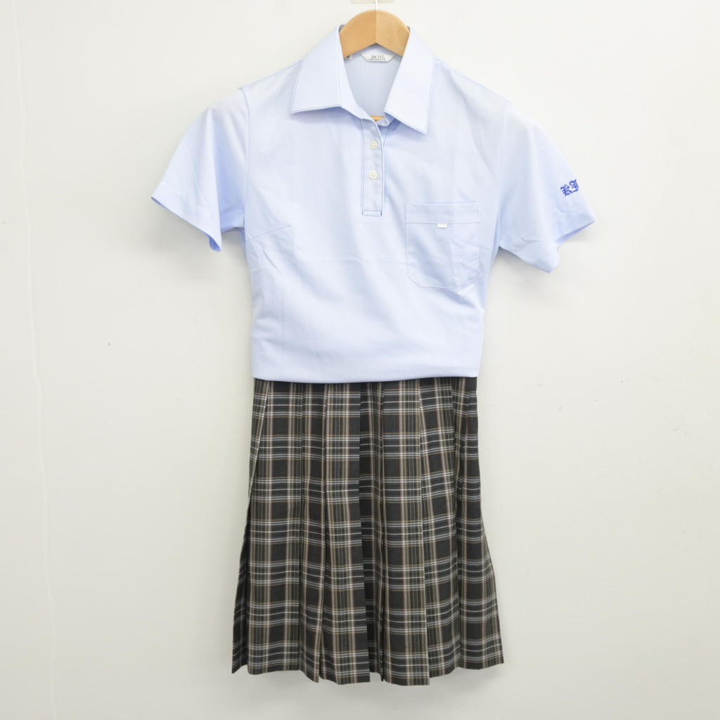 中古】鹿児島県 鹿児島情報高等学校 女子制服 2点 (シャツ・スカート