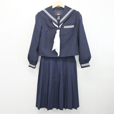 【中古】兵庫県 城山中学校 女子制服 3点 (セーラー服・スカート) sf096465