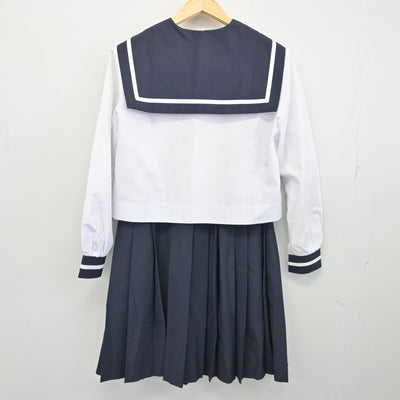 【中古】静岡県 富士根南中学校 女子制服 3点 (セーラー服・スカート) sf096522