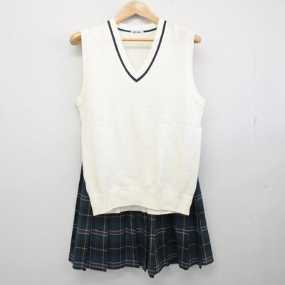 【中古】北海道 札幌山の手高等学校 女子制服 2点 (ニットベスト・スカート) sf096526
