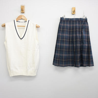 【中古】北海道 札幌山の手高等学校 女子制服 2点 (ニットベスト・スカート) sf096526