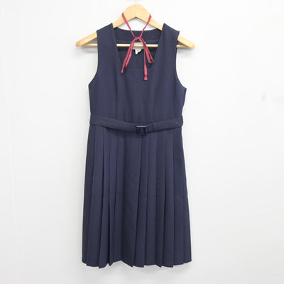 【中古】千葉県 姉崎中学校 女子制服 2点 (ジャンパースカート) sf096557