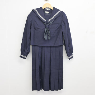 【中古】熊本県 八代中学校 女子制服 3点 (セーラー服・ジャンパースカート) sf096564