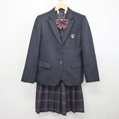 【中古】大阪府 大阪府立東高等学校 女子制服 4点 (ブレザー・ニット・スカート) sf096601