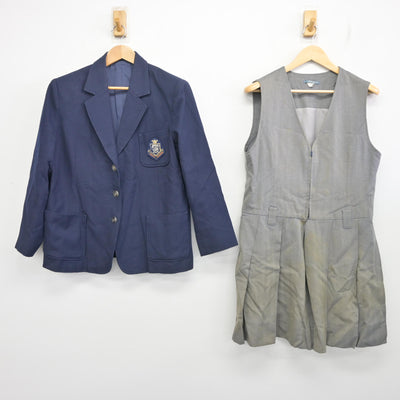 【中古】大阪府 大阪女学院高等学校 女子制服 2点 (ブレザー・ジャンパースカート) sf096603