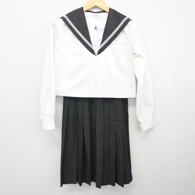 【中古】北海道 札幌稲雲高等学校 女子制服 3点 (セーラー服・セーラー服・スカート) sf096614