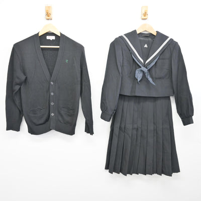 【中古】北海道 札幌稲雲高等学校 女子制服 4点 (ニット・セーラー服・スカート) sf096615