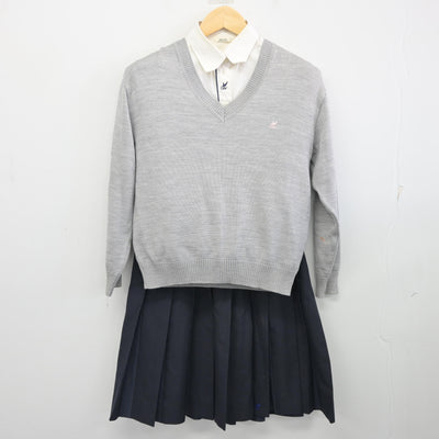【中古】大阪府 大阪ビジネスフロンティア高等学校 女子制服 3点 (ニット・シャツ・スカート) sf096619
