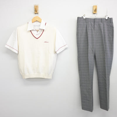 【中古】愛知県 市邨高等学校 男子制服 3点 (ニットベスト・シャツ・ズボン) sf096622