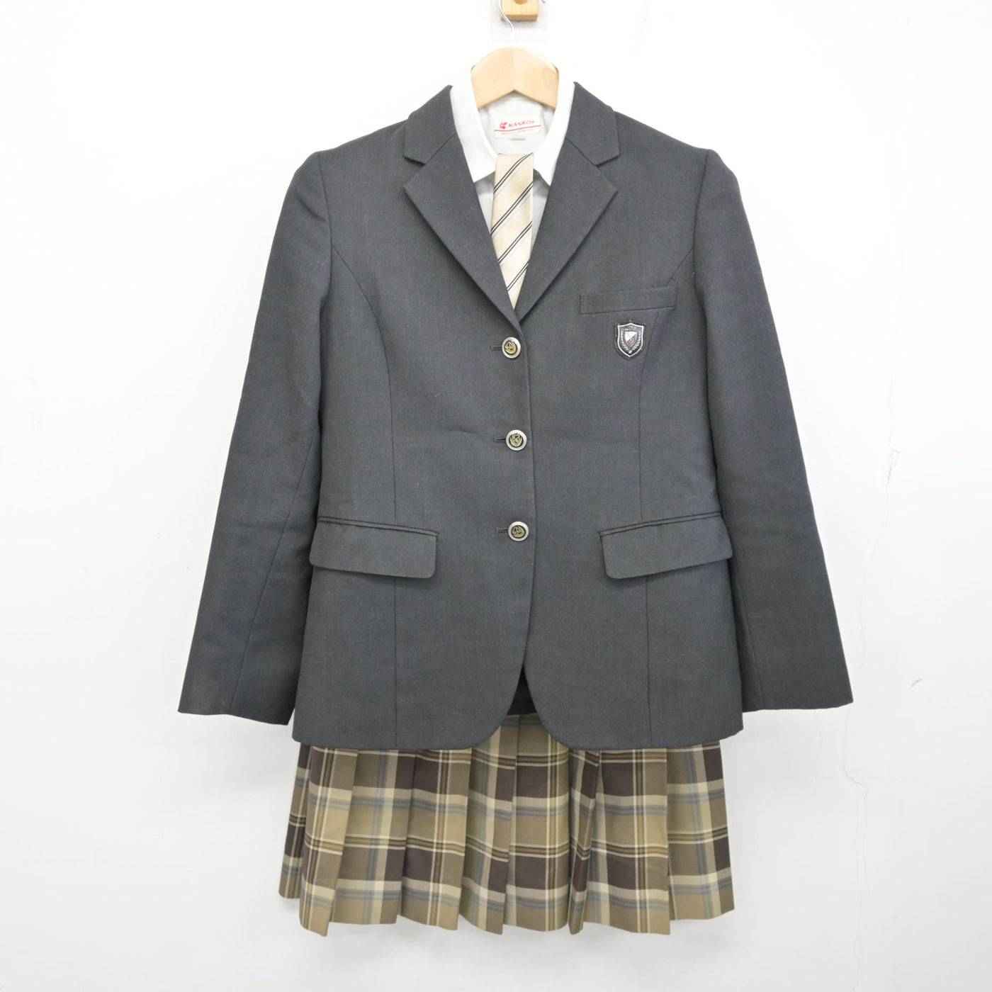 【中古】東京都 京華女子高等学校 女子制服 4点 (ブレザー・シャツ・スカート) sf096680
