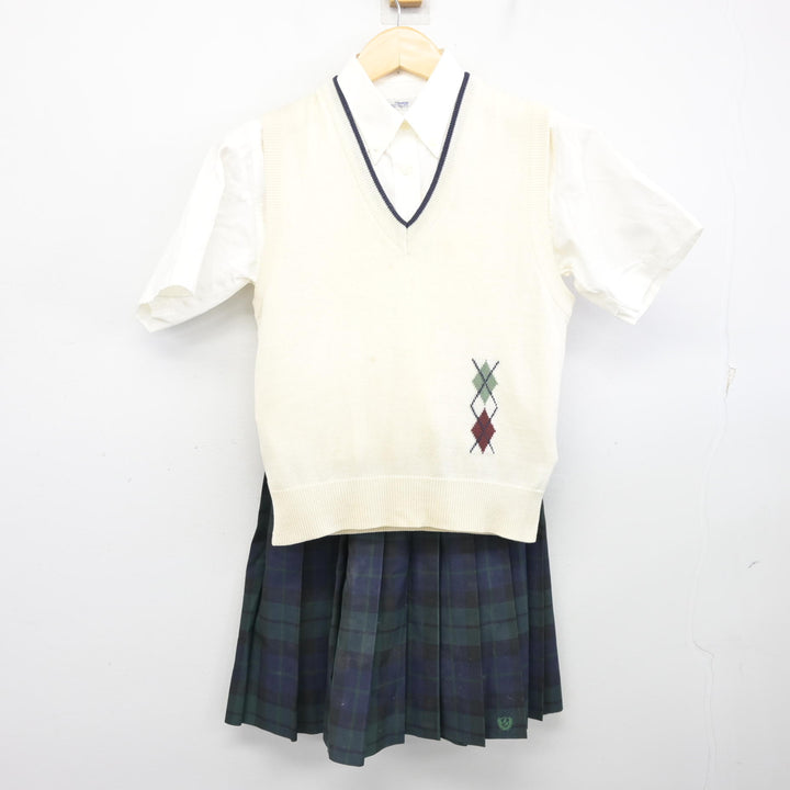 中古】愛知県 愛知みずほ大学瑞穂高等学校 女子制服 3点 (ニットベスト