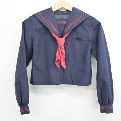 【中古】福岡県 福岡教育大学附属福岡小学校 女子制服 3点 (セーラー服・ジャンパースカート) sf096825