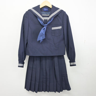 【中古】新潟県 加茂市立加茂中学校 女子制服 4点 (セーラー服・スカート) sf096859