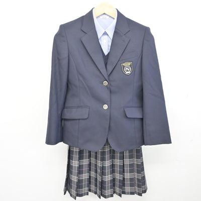 【中古】東京都 武蔵村山市立小中一貫校村山学園 女子制服 4点 (ブレザー・ニットベスト・シャツ・スカート) sf096880