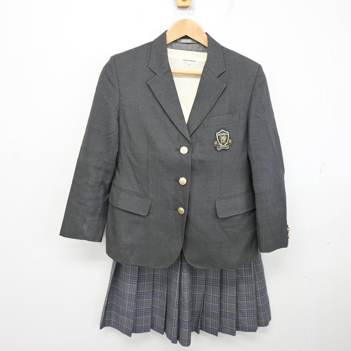 【中古】東京都 明治大学付属八王子中学高等学校 女子制服 3点 (ブレザー・ニット・スカート) sf096882