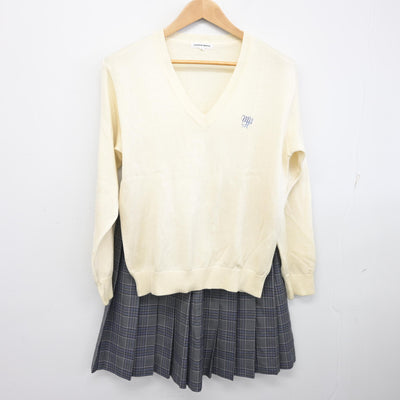 【中古】東京都 明治大学付属八王子中学高等学校 女子制服 3点 (ブレザー・ニット・スカート) sf096882