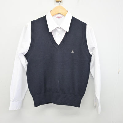 【中古】埼玉県 東野高等学校 女子制服 2点 (ニットベスト・シャツ) sf096910