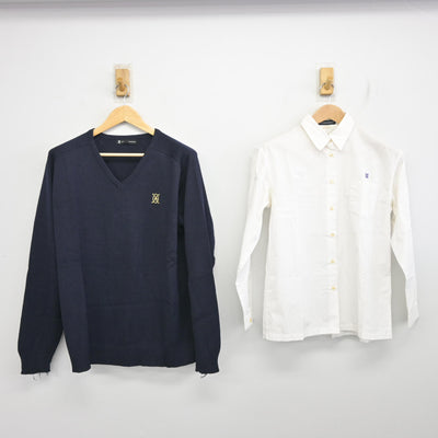 【中古】熊本県 九州学院高等学校/旧制服 女子制服 2点 (ニット・シャツ) sf096917