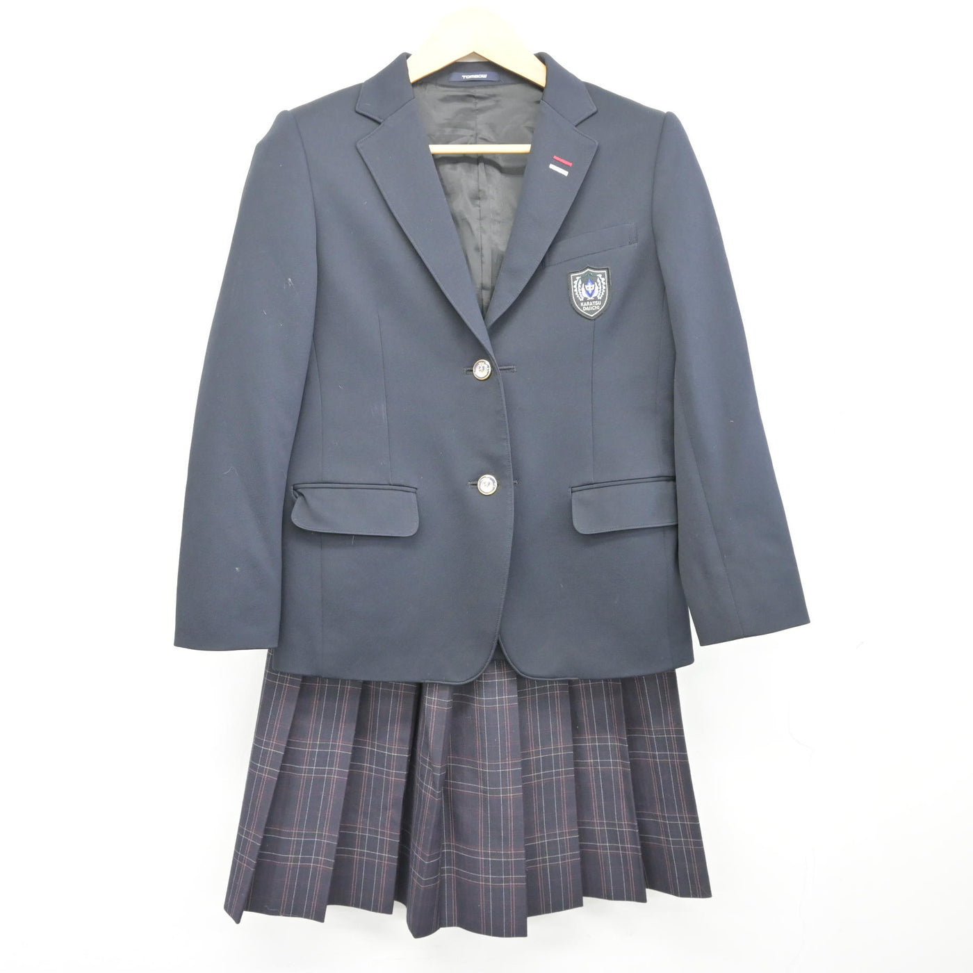 中古】佐賀県 唐津市立第一中学校 女子制服 3点 (ブレザー・スカート
